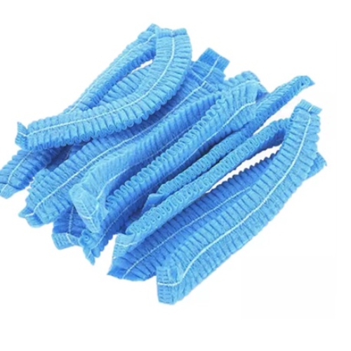 Bouffant Cap, Fluid Resistant, 21'' (White/Blue) 100pcs/pack